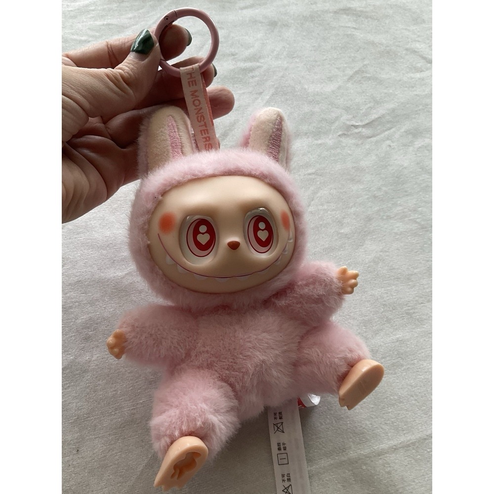 Pop Mart Labubu plush bag charm from "The Monsters" series Pink